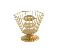 YIXANNX Coffee Pod Holder Unique Large Capacity Elegant Organizer Geometric Storage Solution for Coffee Shops Shop Home Display Stand Desktop Organizer, Gold, 16.5x14cm
