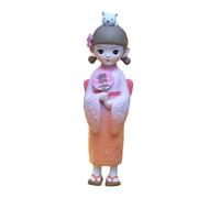 YIXANNX Collectible Figurine Asian Geisha Doll Decorative Piece Stunning Craftsmanship Home Or Office Décor Beautiful Color Handicraft Resin Statuette Folk, with Round Fan, 6x4.5x15.5cm
