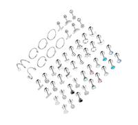YIXANNX Colorful Piercing Jewelry 25 Pairs Set Stainless Steel Stud Earrings Comfortable Everyday Wear For Fashion Men Women Choices Stainless Steel Stud Earrings For Piercing Ears