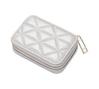 YIXANNX Compact Makeup Bag Lipstick Holder Mini Pouch with Mirror Jewelry On Go Traveling and Various Occasions Mini Cosmetic Jewelry Box Storage Lipstick Bag, Gray, 10.5x7.5x3.5cm