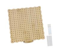 YIXANNX Crochet Board with Wooden Construction Beginners Accurately Blocks Knitting Projects Can Accurately and Secure More and Different Crochet Pieces Board, Wood Color, 23.5x23.5cm