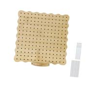 YIXANNX Crochet Board with Wooden Construction Beginners Accurately Blocks Knitting Projects Can Accurately and Secure More and Different Crochet Pieces Board, Wood Color, 19.4x19.4cm