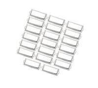 YIXANNX Durable Metal Frame Drawer Tag 20x File Label Holder Transform Cupboard Drawer Organization, Silver, 83 x 30mm