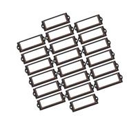 YIXANNX Durable Metal Frame Drawer Tag 20x File Label Holder Transform Cupboard Drawer Organization, Red Bronze, 83 x 30mm