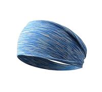 YIXANNX Elastic Yoga Headband Sport Sweatband Women Men Solid Color Non-slide Workout Gym Bandage Cycling Climbing Travel, Blue