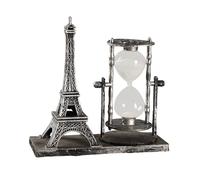 YIXANNX Elegant Iron Tower Hourglass Sand Timer for Desktop Kitchen Decor Home Retro, Silver