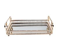 YIXANNX Elegant Rectangular Mirror Tray for Jewelry and Accessories
