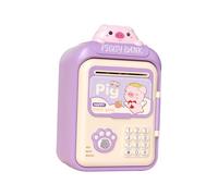 YIXANNX Engaging Electronic Piggy Bank for Kids with Password Lock Fun Kids Activity to Manage Money Creatively Electronic Piggy Bank for Toy ATM Money, Violet, 14.5x11.5x25cm