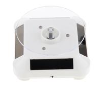 YIXANNX Enhanced Visibility With Color Changing Solar Powered Turn Table Mute Rotating Display Stand Engaging Consumer Interest Color Changing Solar Power, White, 90mm