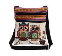 YIXANNX Ethnic Style Shoulder Bag with Zipper Portable Polyester Printing Crossbody Bags Pack for Outdoor Daily Working