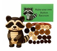 YIXANNX Exquisite Button Ornament DIY Craft Kit 3D Decorations For Christmas Trees Diy Fastener Ornaments Handmade Button Ornament Kits Christmas Buttons Interesting, raccoon