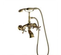YIXANNX Freestanding Bathtub Shower Faucet with,6in recessed Gold | Wall Mounted Installation Complete Set Includes Handheld Sprayer For Everyday Comfort