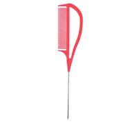 YIXANNX Hair Styling Comb Teasing Tool For Professionals Combs Women Rat Tail Hair Parting Comb Metal With Heat Resistance Teasing Wide Tooth Pick Stylist Braiding Rat Tail, Pink, 26.3x5.5cm