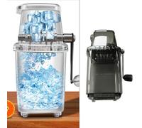YIXANNX Handheld Manual Ice Crusher Portable Snow Cone Maker for Home Party BPA-Free Shaved Mini, Gray, 23.9x16x12cm