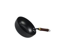 YIXANNX Handmade Iron Wok Pan Nonstick Coating Deep Pot Essential for Quick and Efficient Stovetop Cooking Uncoated Iron Woks Uncoated Surfaces Provides Way, Black, Diameter 20 cm