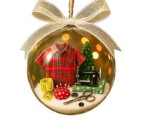 YIXANNX Holiday Sewing Snow Globe Classic Machine Fabric Rolls Small Tools Durable PVC Acrylic 9x9cm Sewing Christmas Ornaments, red T-shirt