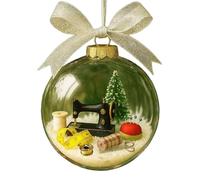 YIXANNX Holiday Sewing Snow Globe Classic Machine Fabric Rolls Small Tools Durable PVC Acrylic 9x9cm Sewing Christmas Ornaments, machine