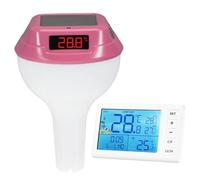 YIXANNX Intelligent RGB Atmosphere Light Timer Switch Pool Thermometer With Solar Panel And Child Lock Function Intelligent, pink