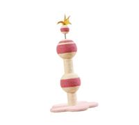 YIXANNX Interactive Play Scratching Pole Unique Shape Tall Cat Scratcher With Bell Durable For Indoor Cats With Sizes Of 35cmx35cmx65cm/13.78inch X 13.78inch X 25.59inch