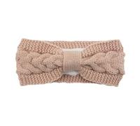 YIXANNX Knit Headbands Bow Knot Head Wrap Crocheted Adjustable Wide Warm Universal Ear Warmer Headband Gifts for Women, Pink shrimp