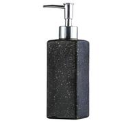 YIXANNX Marble Pattern Soap Dispenser 350ml Ceramic Hand Pump Lotion Bottle Bathroom and Kitchen Countertop Shower Gel Shampoo BottleMade of Glass Marble, Black Print Dotted, 5.7x5.7x19.6cm