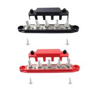 YIXANNX Marine Power Distribution Block Heavy Duty 5 Stud Post Terminal Boat Bus Bar With Waterproof Cover Busbar Is Suitable For Automobiles Busbar With, M6, 20x4.5cm