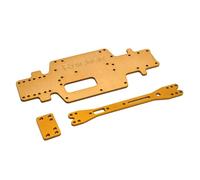 YIXANNX Metal Bottom Plate Two-layer Board Remote Control 1:28 Model Truck Spare Modification Parts Supplies Gifts, Gold