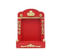 YIXANNX Mini Shrine Mini Buddhist Niche Tabletop Decoration Charming Resin Colorful Ornament Unique Feng Shui Small Buddha Altar Gift Desk Office Home Living, Red, 7.5x7x10cm