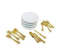 YIXANNX Miniature Dollhouse Cake Dish Spoon Set Decorative 112 Scale Kitchenware Includes Teapot Dollhouse Food Kitchen Miniature Accessories Tableware Tea Cup