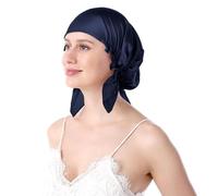 YIXANNX Night Cap For Hair Care - Experience for Ultimate Silk Night Sleep Cap And Skin Friendly Sleep Aid Breathable Comfortable, navy blue, One size fits all
