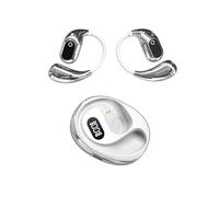 YIXANNX Open Earphones Redefining Comfort And In Translation ABS Ai Translation Multi Language Text Earphones, White Silver