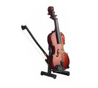 YIXANNX Playful Mini Violin With Stand Bow And Case Charming Living Room Ornaments Made Of Polished Wood Sturdy Structure Bow And Case Mini Musical Instrument Violin, 12cm