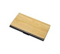 YIXANNX ple Creative Card Box Sturdy And Durable Compact And Portable Wooden Business Card Holder Business Case , Bamboo Wood Yellow