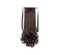 YIXANNX Ponytail Wig Extension Long High Temperature Fiber Synthetic Wigs Artificial Curly Toupee Heat Resistant Seamless Hairpiece, Dark Brown,Lengthening, 58cm