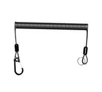 YIXANNX Robust Fishing Safety Rope Fishing Pole Tether Tool Practical Retractable Coiled Lanyard Steel Wire Gear Outdoor Retractable Coiled Lanyard With Carabiner, Black, Stretched 300cm