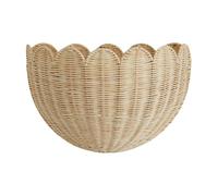 YIXANNX Scalloped Wall Basket Pair Handmade Wicker Baskets For Home Organization Wicker Wallbaskets Multifunctional Hanging Baskets Vine Weaving
