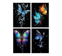 YIXANNX Scratch Painting Art Set Scratch Paper Kid Crafts for Creative Projects Glow In Dark Black Sheets Imagination Childrens Crafts Projects Kits Painting , Butterflies , 21x29.5cm