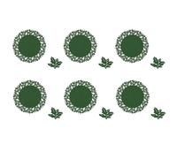 YIXANNX Snowflake Mat Creative Table Green Plant Placemat And Texture for Multiple like Christmas, Ideal Dining Tables, Green Plant, 12pcs