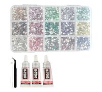 YIXANNX Sparkling Nail Crystals Round Rhinestones for Routine Art | Consistent Flatback Resin Diamonds With 40 Color Mix For Heavy DIY Nail Decorations And Crafts