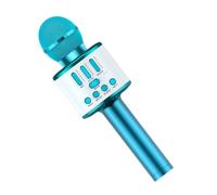 YIXANNX Wireless Microphone Speaker Multifunctional KTV Player Sound Effect Adjustable Rechargeable Colorful LED Lights Mic, Blue