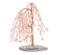 YIXANNX Wishes Come True Nature Crystal Gemstone Tree Desktop Ornament Exquisite Craft Wealth Decor Home Natural Meditation, Pink