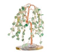YIXANNX Wishes Come True Nature Crystal Gemstone Tree Desktop Ornament Exquisite Craft Wealth Decor Home Natural Meditation, Green