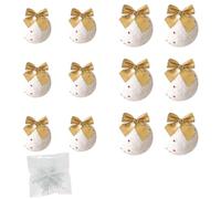 YIXANNX With Three Snowflakes Reusable Christmastree Ornaments Ball Sets Easy To Install And Durable Snowball Bow Pendant Christmas Balls Lightweight Multiple Scenarios, gold