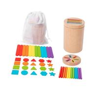 YIXANNX Wooden Color Shape Sorting Box Game Sorting Offers Engaging Educational Experience To Develop Fine Motor Skills Early Color Shape Toy Wooden Activity Center, Style B