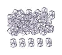 YIXANNX Yourself With Dreadlocks Beads Featuring 100 Pieces Of Gold Color Adjustable Hair Braid Rings And Durable Metal Cuffs Hair Braid Rings Clips Decorative Fashion Unisex, Silver, 8x9mm