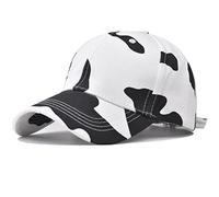 Yixda Baseball Cap, Unisex Sun Hat, Baseball Cap, Adjustable Outdoor Sun Protection Cap, Cow white, One Size Fits All