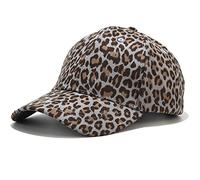 Yixda Baseball Cap, Unisex Sun Hat, Baseball Cap, Adjustable Outdoor Sun Protection Cap, Leopard Grey, One Size Fits All