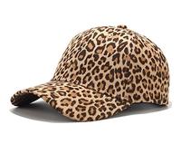 Yixda Baseball Cap, Unisex Sun Hat, Baseball Cap, Adjustable Outdoor Sun Protection Cap, Leopard Khaki, One Size Fits All