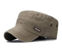 Yixda Men‘s Washed Cotton Military Hat Adjustable Cadet Army Caps (Army Green)