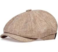 Yixda Men's Flat Cap Barret Cap Unisex Summer Breathable Peaked Cap Gatsby Flat Cap, beige, One Size